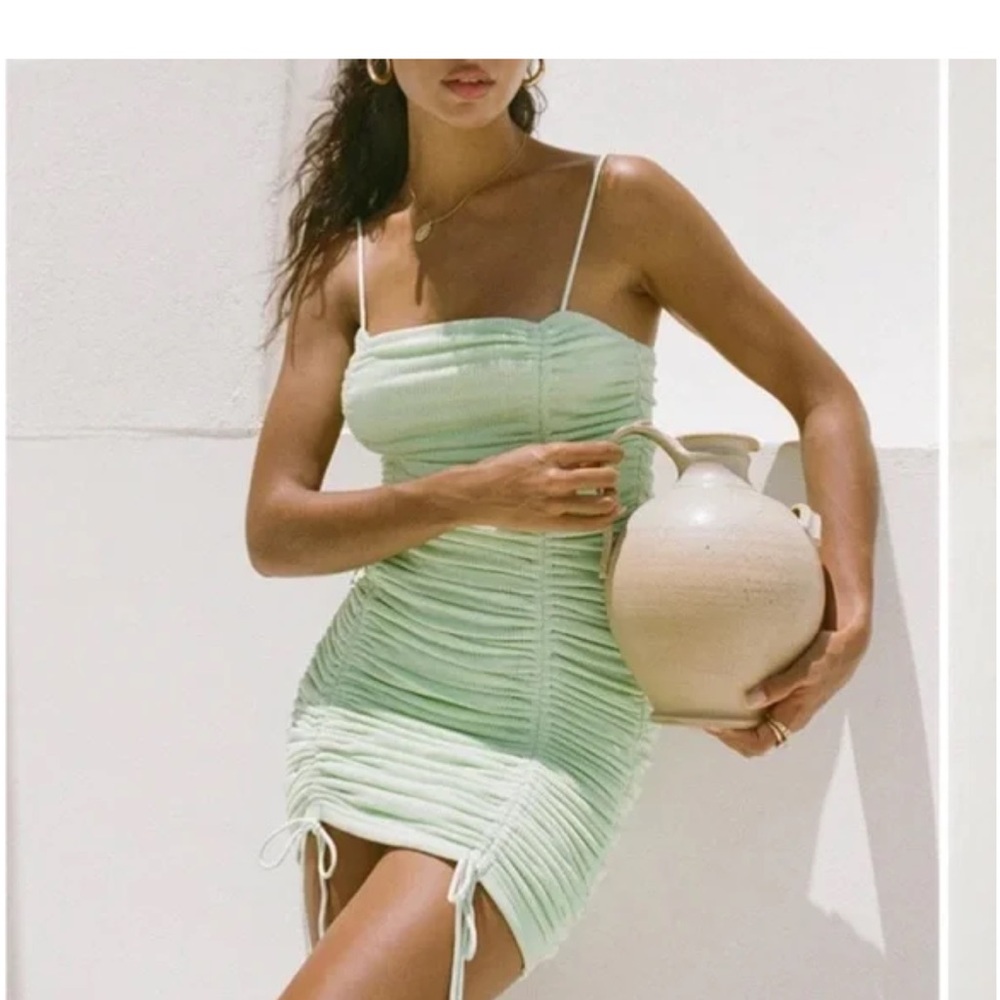 Kaia Green Ruched Dress